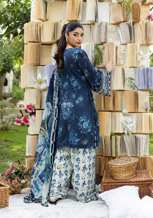 Pakistani Elaf Printed Unstitched Lawn Three Piece - Floreya 7A