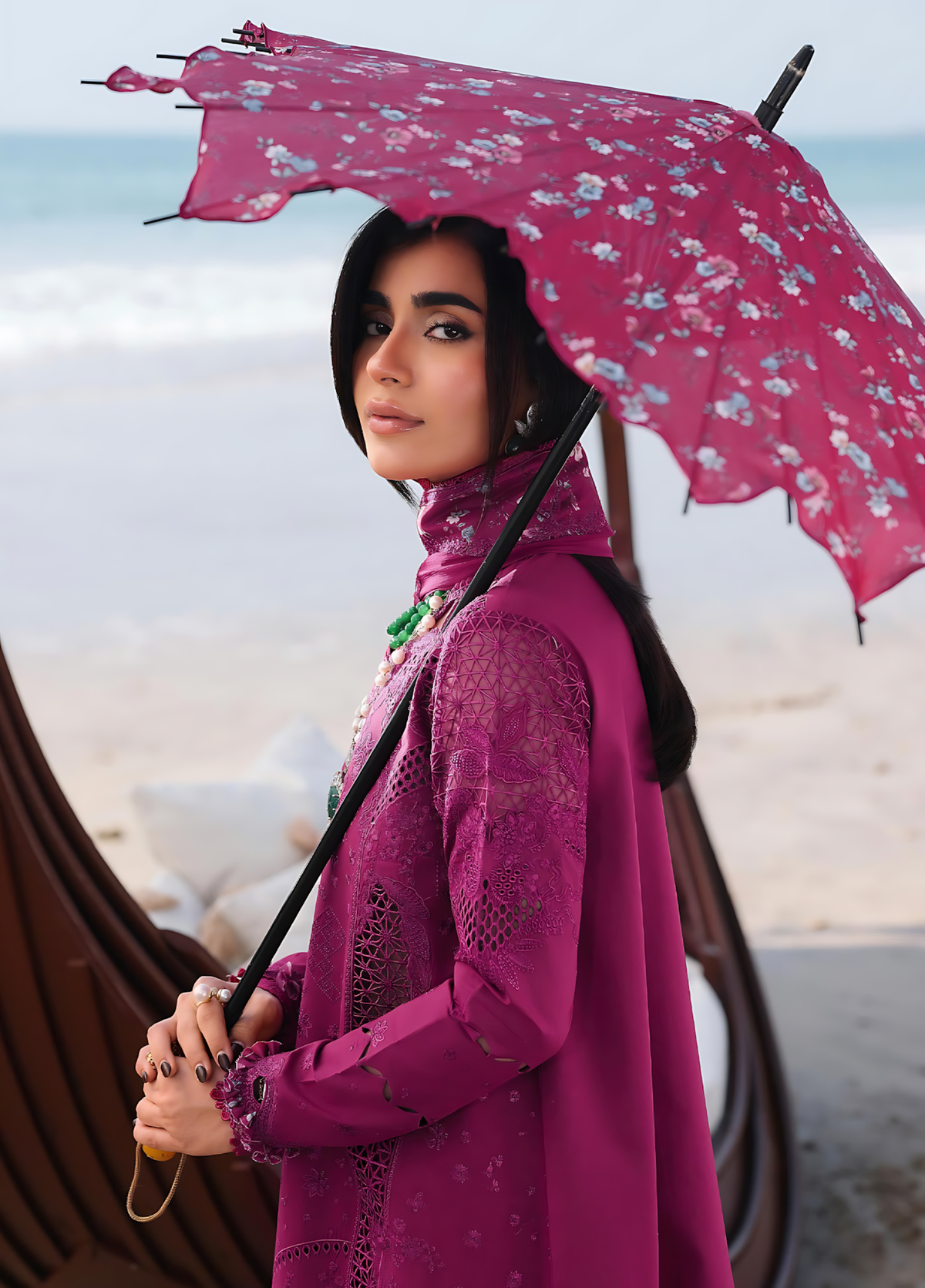 Pakistani Sahil by Qalamkar Lawn Unstitched Three Piece - Pansy Purple