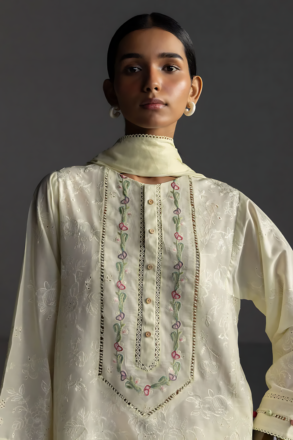 Pakistani Zara Shahjahan Coco Lawn Unstitched Three Piece - Pale Oyster