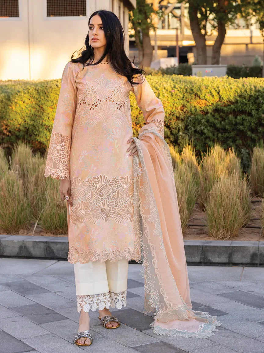 Pakistani Rang Rasiya Carnation Embroidered Lawn Unstitched Three Piece - Zinnia