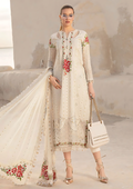 Pakistani Maria B Embroidered Organza Unstitched Three Piece - Off White
