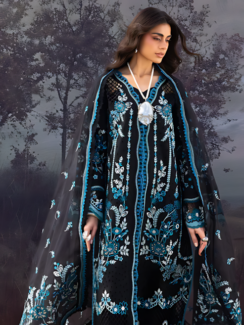 Pakistani Mahnur Sirene Lawn Unstitched Three Piece - Cinder