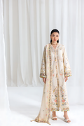Pakistani Qalamkar Embroidered Lawn Unstitched Three Piece - Rina