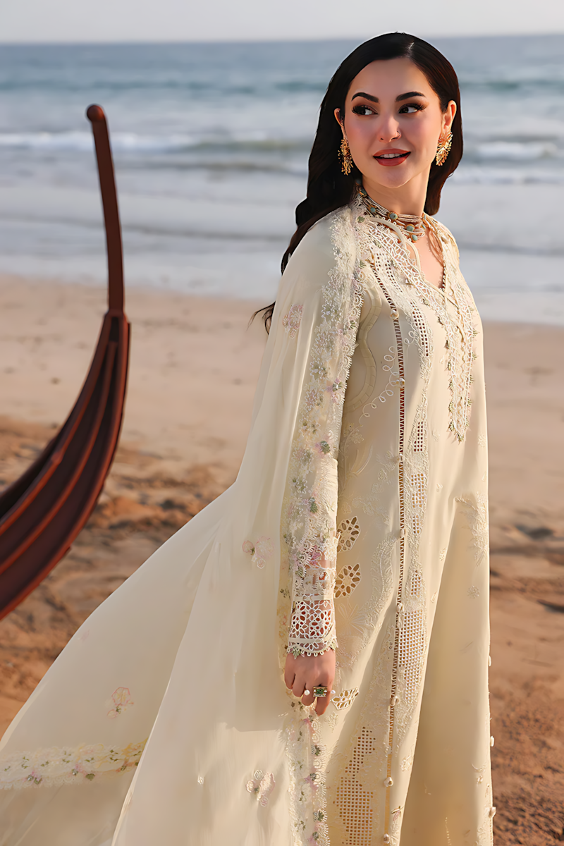 Pakistani Sahil by Qalamkar Lawn Unstitched Three Piece - Desert Sand