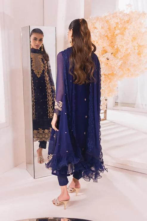 Pakistani Azure Luxe Embroidered Unstitched Chiffon Three Piece – Eden Dew