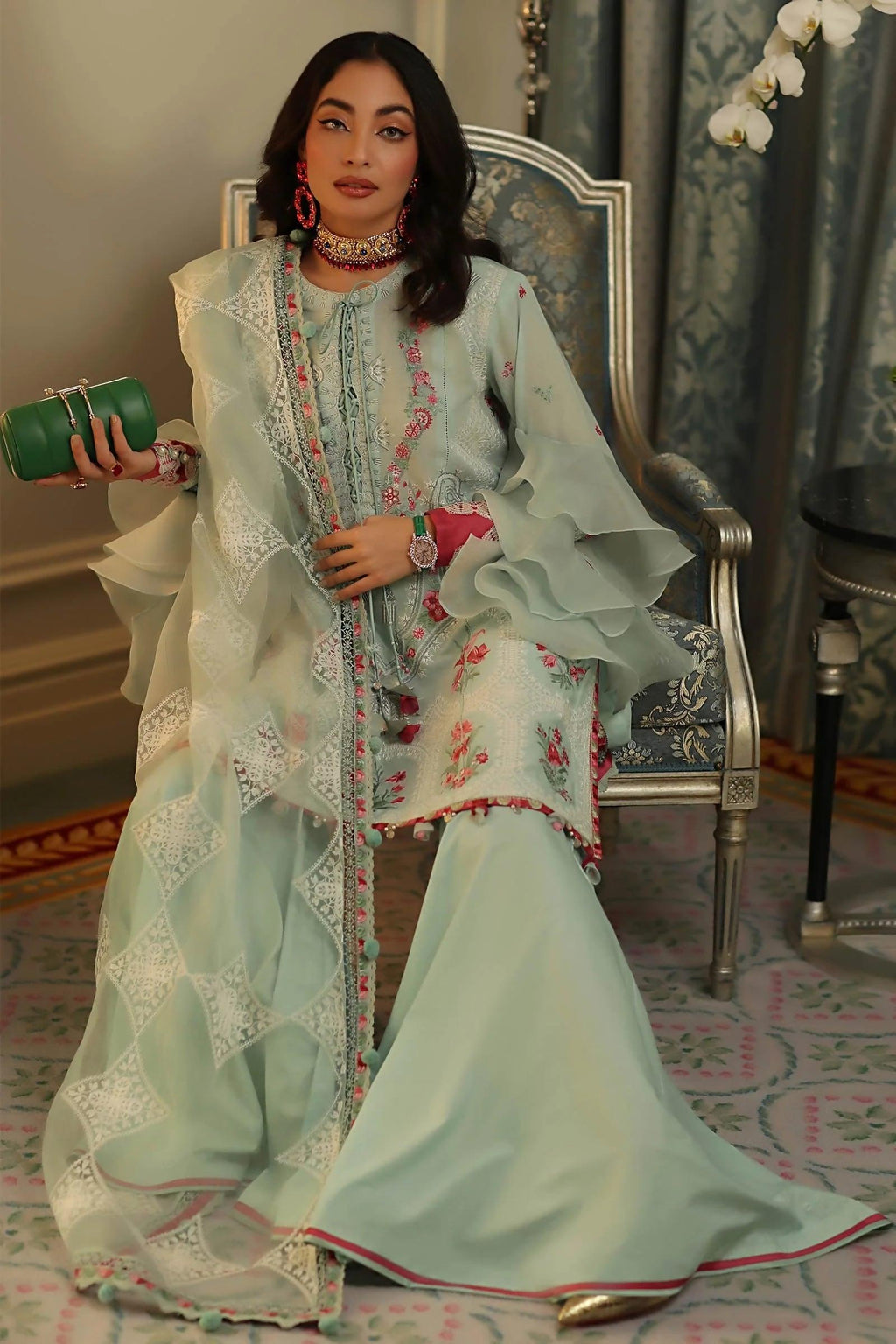 Pakistani Elan Luxury Lawn Premium Embroidered Unstitched Three Piece