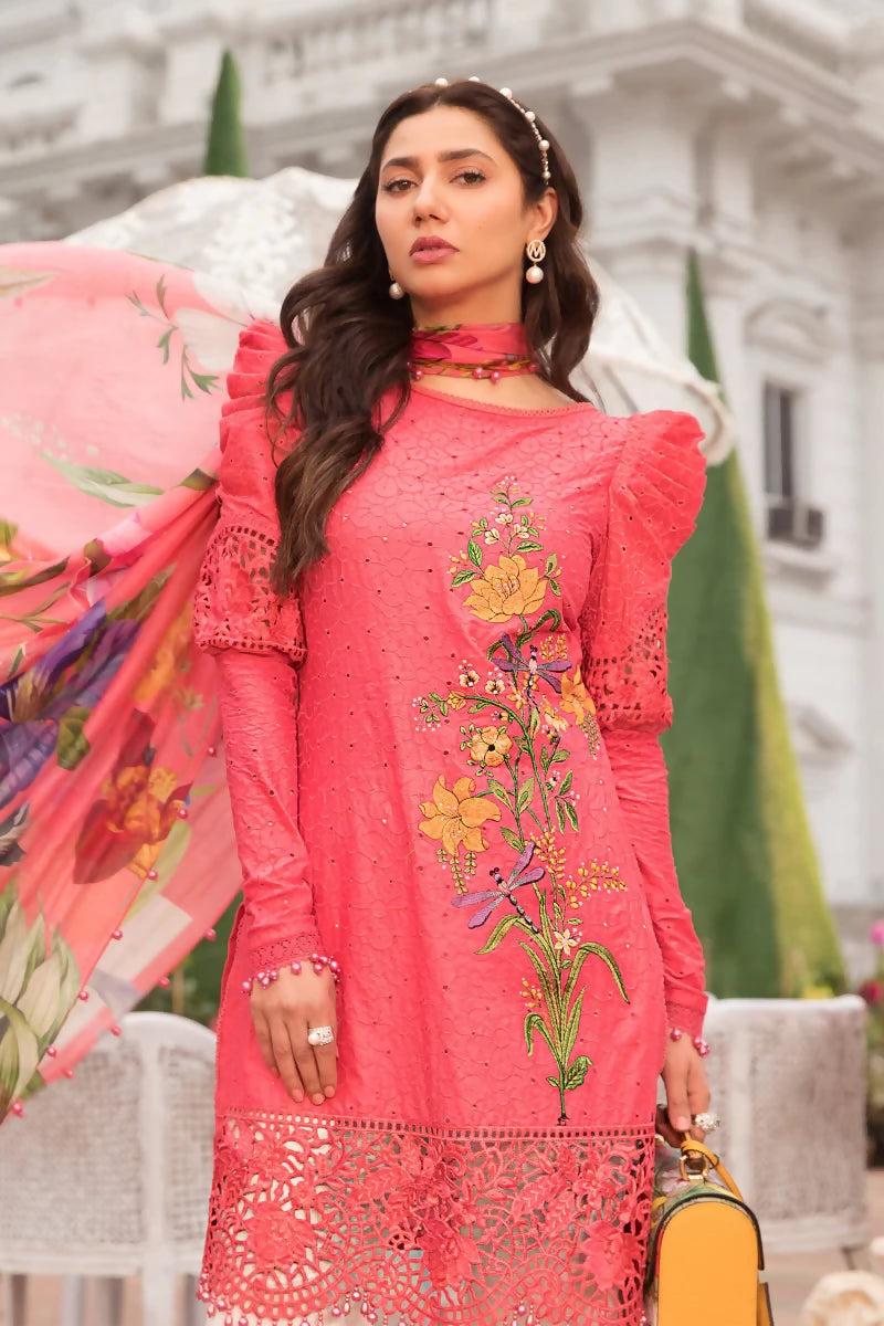 Pakistani Maria B Unstitched Embroidered Lawn Three Piece