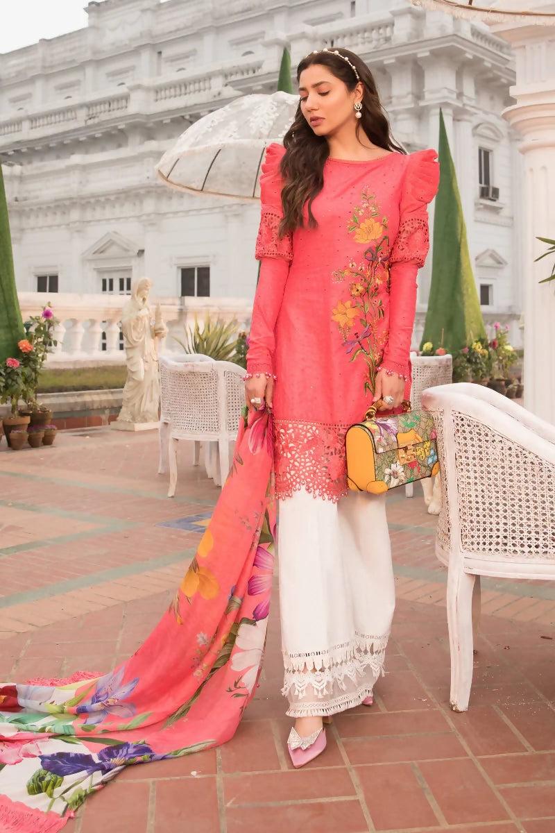 Pakistani Maria B Unstitched Embroidered Lawn Three Piece