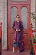 Pakistani MUSHQ Unstitched Embroidered Burgundy Three Piece