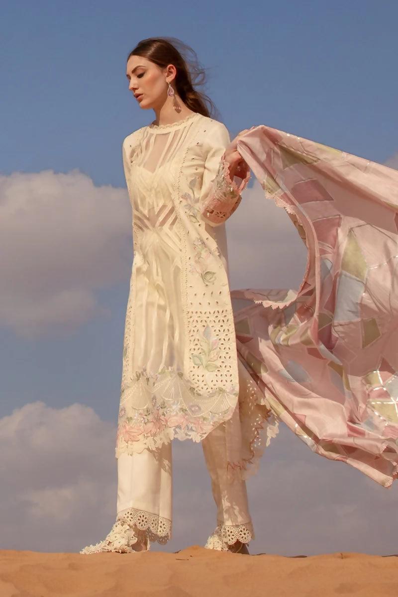 Pakistani Rang Rasiya Unstitched Nooreh Three Piece