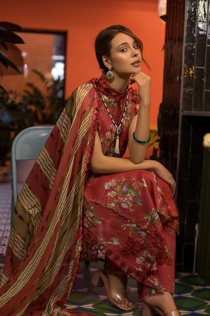 Pakistani Sobia Nazir Unstitched Vivid Auburn Three Piece