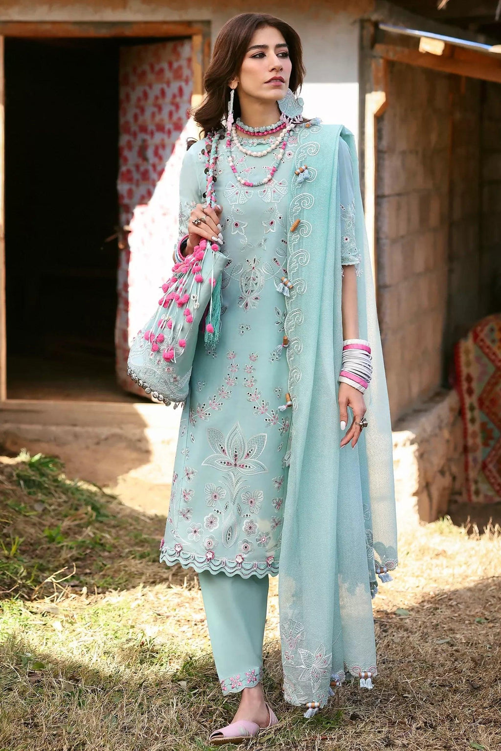 Pakistani Zaha Unstitched Lawn Aabroo Three Piece
