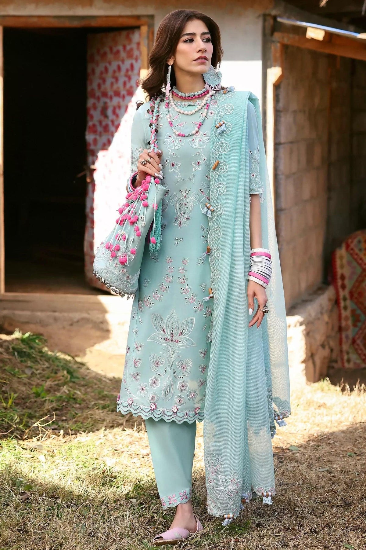 Pakistani Zaha Unstitched Lawn Aabroo Three Piece