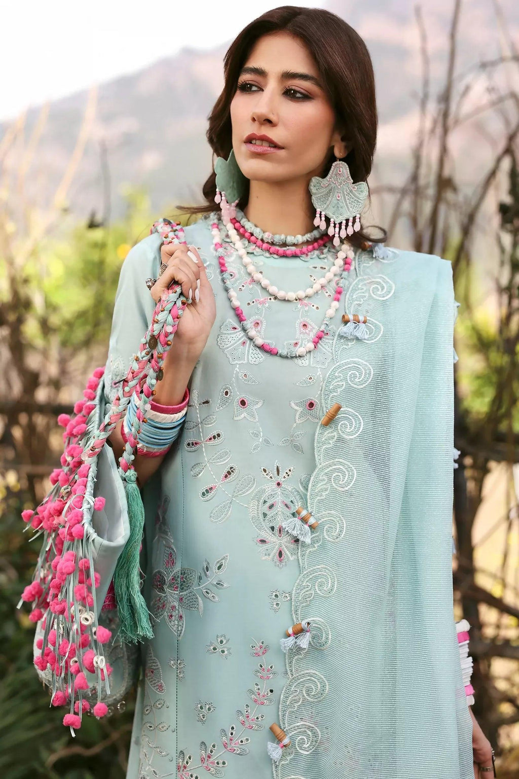 Pakistani Zaha Unstitched Lawn Aabroo Three Piece