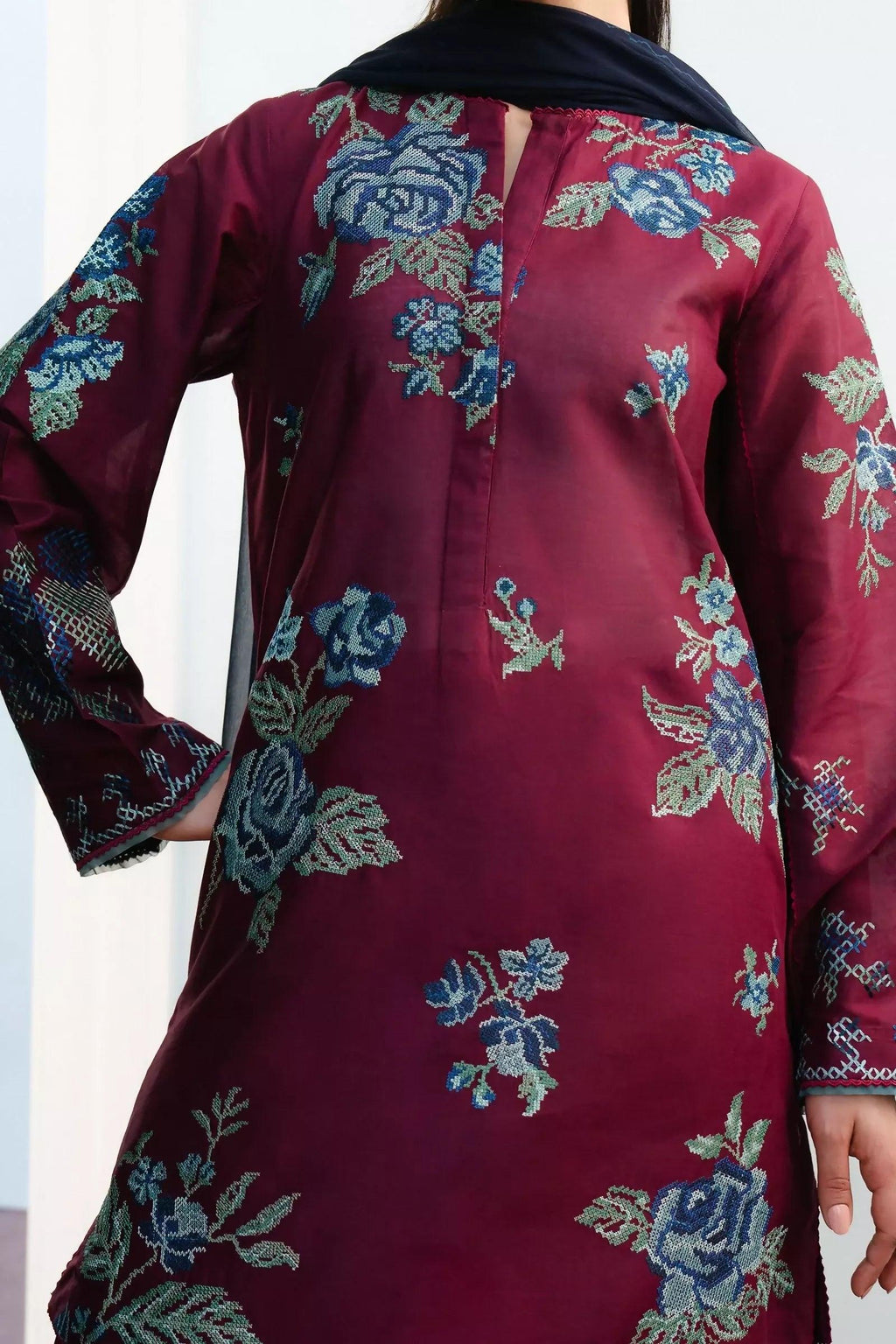 Pakistani Zara Shahjahan Embroidered Unstitched Lawn Three Piece - Freya