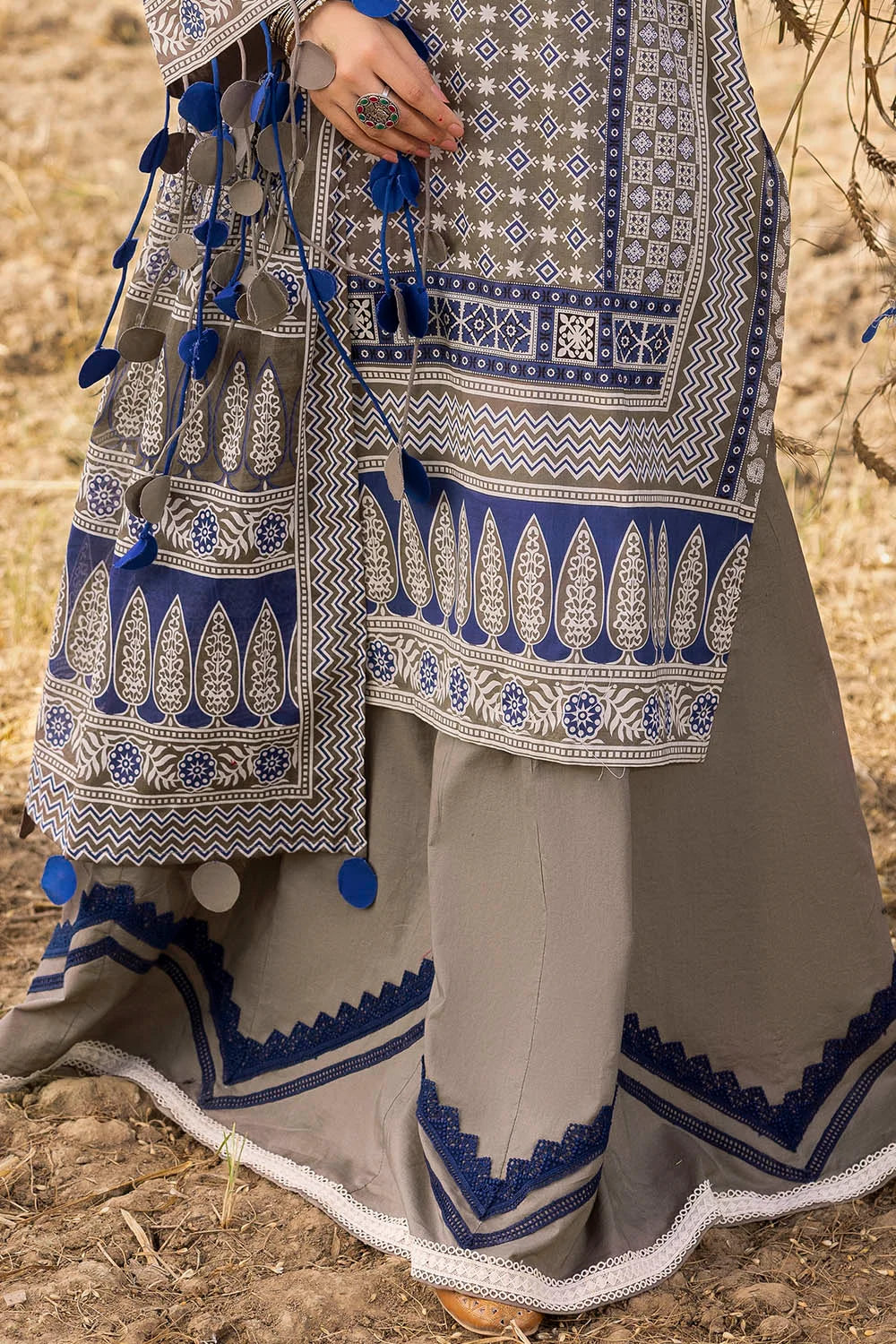 Pakistani Ajrak by Gul Ahmed Printed Unstitched Lawn Three Piece - Hemp