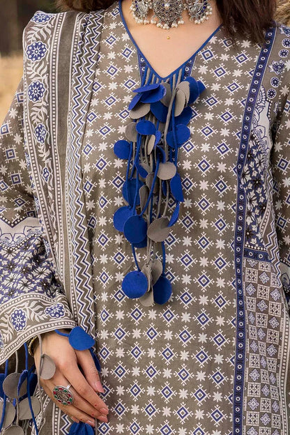 Pakistani Ajrak by Gul Ahmed Printed Unstitched Lawn Three Piece - Hemp