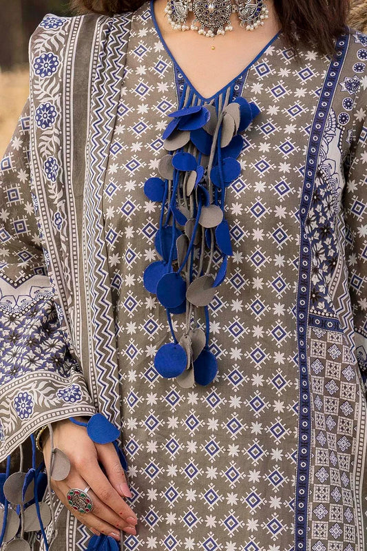 Pakistani Ajrak by Gul Ahmed Printed Unstitched Lawn Three Piece - Hemp